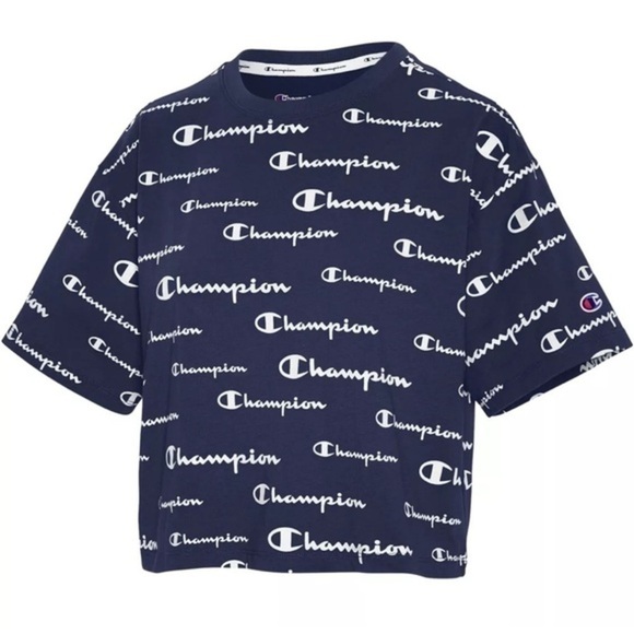 Champions Navy Logo Crop Top - Picture 9 of 13